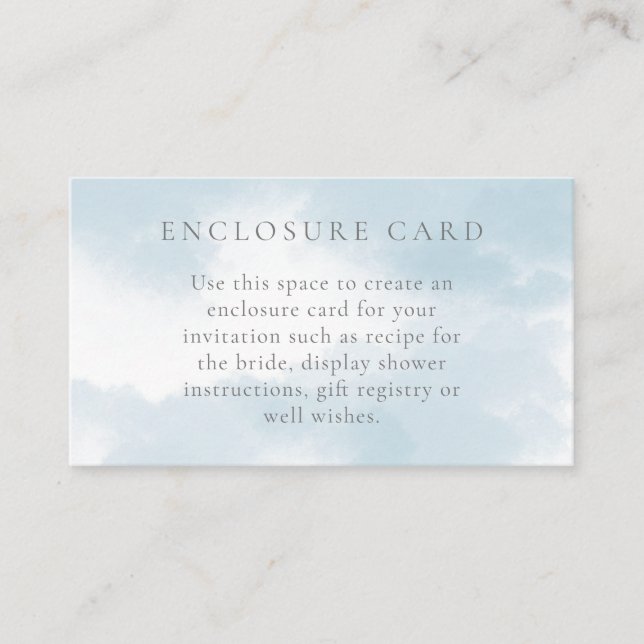 Cloud Nine-Brautparty-Umschließungskarte Begleitkarte (Vorderseite)