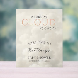 Cloud Nine Clouds Baby Shower Begrüßung Acrylschild