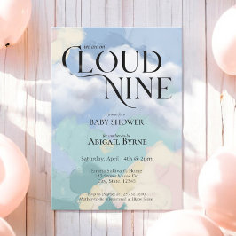Cloud Nine Elegante Pastel Baby Dusche Einladung