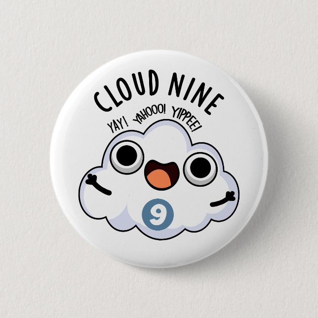 Cloud Nine Funny Weather Puff Button (Vorderseite)