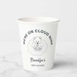 Cloud Nine Gender Neutral Baby Shower Teddy Bär Pappbecher
