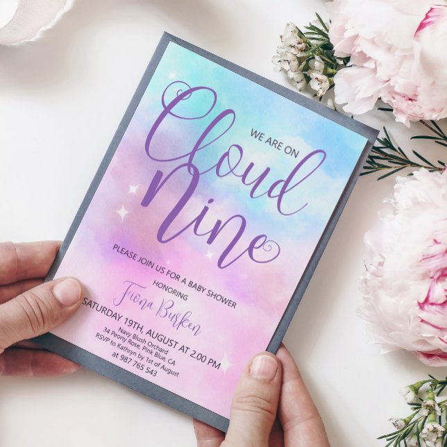 Cloud Nine Girl Baby Dusche Einladung. Einladung (Von Creator hochgeladen)