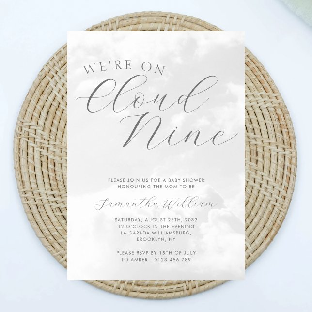 Cloud Nine Gray Gender Neutral Baby Shower Einladung (Von Creator hochgeladen)