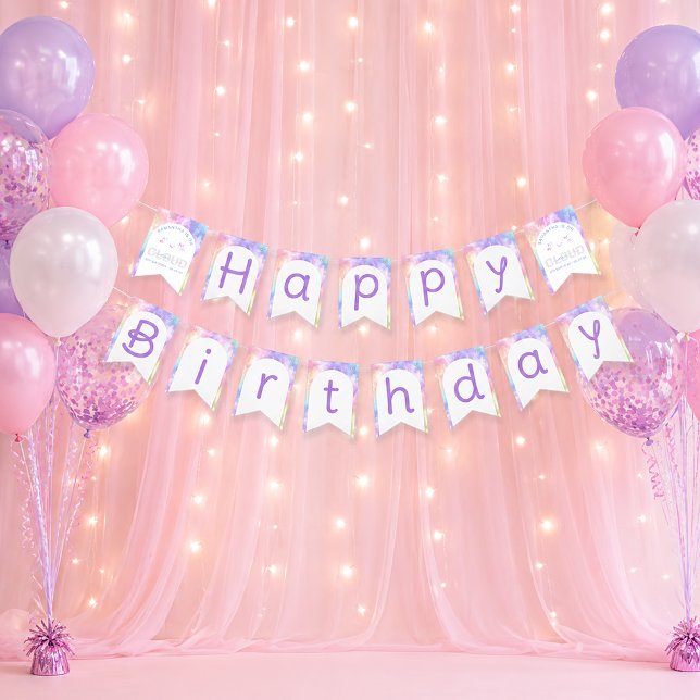 Cloud Nine Happy Birthday Banner - Wasserfarbe Ver (Birthday Banner - Bunting Flags)