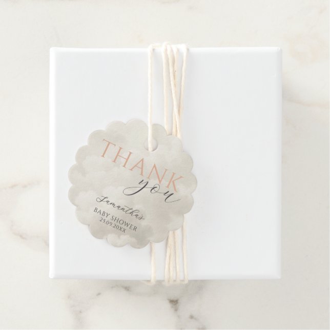 Cloud Nine Modern Baby Shower Thank You Geschenkanhänger (Beispiel)