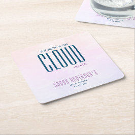 Cloud Nine Modernes Lila Blue Brautparty Rechteckiger Pappuntersetzer