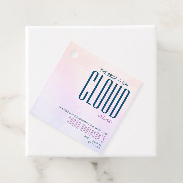 Cloud Nine Pastel Lila Blue Dreamy Brautparty Geschenkanhänger (Beispiel)
