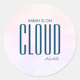 Cloud Nine Pastel Lila Blue Modern Brautparty Runder Aufkleber