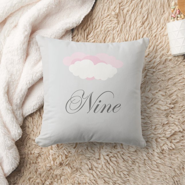 Cloud Nine Positives Gefühl Rosa und Grau Text Kissen (Decke)