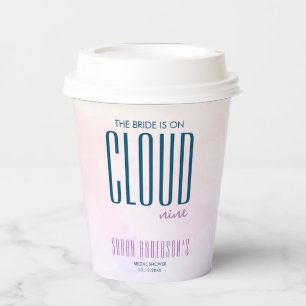 Cloud Nine Simple Chic Pastellblaues Brautbad Pappbecher