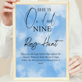 Cloud Nine Sky Blue Brautparty Ring Hour Game Poster