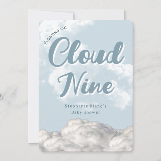 Cloud Nine Sky - Einladung zur Baby-Dusche (Vorderseite)