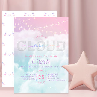 Cloud Nine Sleepover Einladung - Pastel Sky 9th B