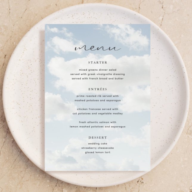 Cloud Nine Theme Cloud 9 Brautparty Bar Menu Menükarte (Von Creator hochgeladen)