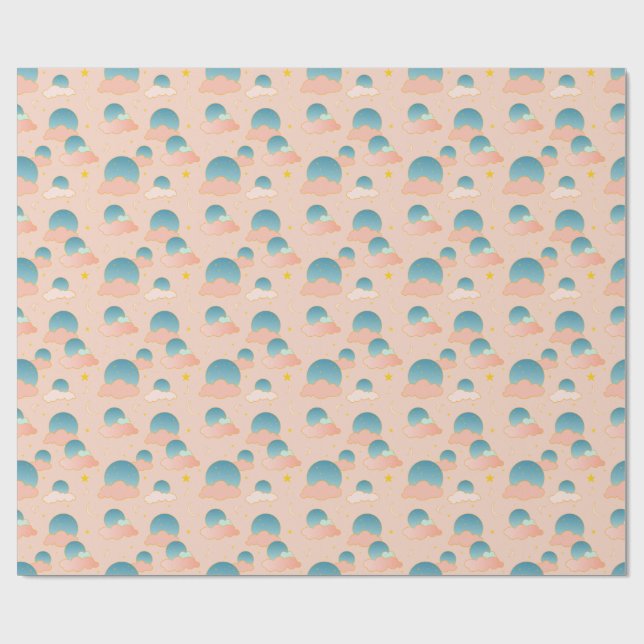 Cloud Nine Vibes Geschenkpapier (Flach)