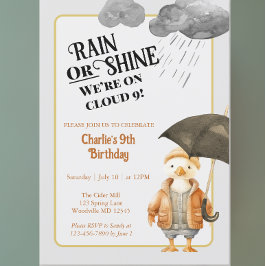 Cloud Nine Woodland Animal Ninth Birthday Einladung