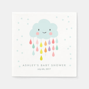 Cloud Paper Napkin Baby Sprinkle Raindrops Dusche Serviette