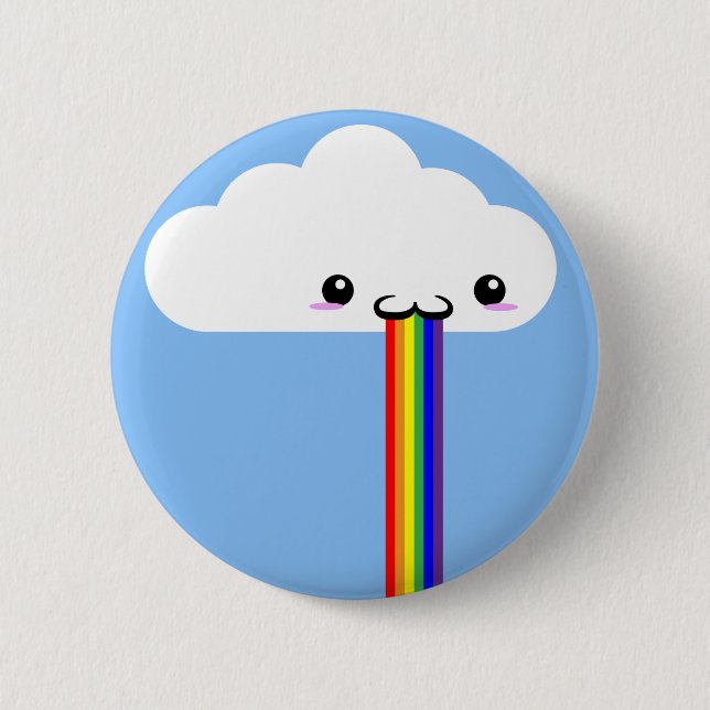 Cloud Puking Rainbow-Button Button (Vorderseite)