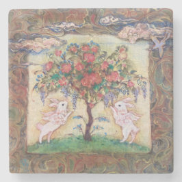 Cloud Rabbits & Tree of Life Steinuntersetzer