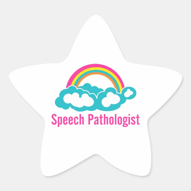 Cloud Rainbow Speech Pathologe Stern-Aufkleber (Vorderseite)