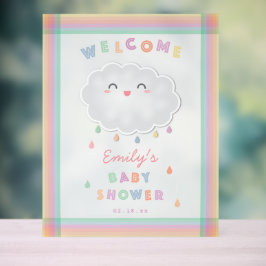 Cloud Raindrops Gender Neutral Baby Dusche Willkom Acrylschild