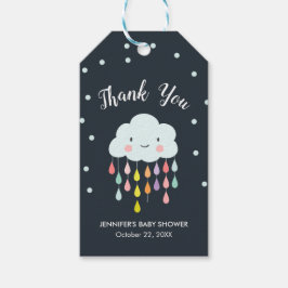 Cloud Raindrops Regenbogenneutral Danke Junge Geschenkanhänger
