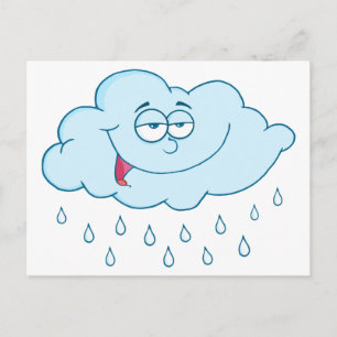 Cloud Raining Mascot Cartoon Charakter Postkarte