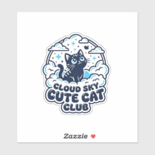 Cloud Sky Süße Katze Haustierliebhaber Shirt Kunst Aufkleber