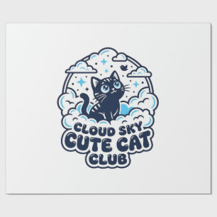 Cloud Sky Süße Katze Haustierliebhaber-Shirt Kunst Geschenkpapier