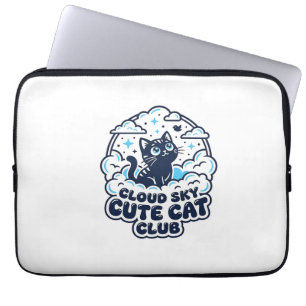 Cloud Sky Süße Katze Haustierliebhaber-Shirt Kunst Laptopschutzhülle