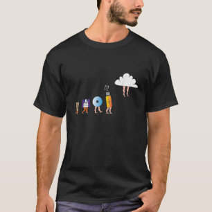 Cloud-Speicher Lustige Computer-Evolution USB-CD-D T-Shirt