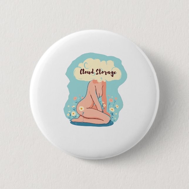Cloud-Speicher - Lustiges Programmierer-Geschenk Button (Vorderseite)