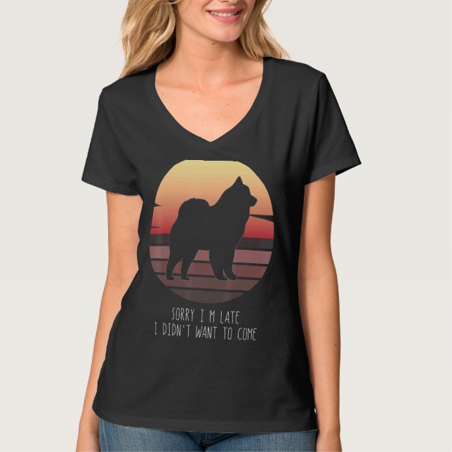 Cloud Spitz German Spitz Retro T-Shirt (Vorderseite)
