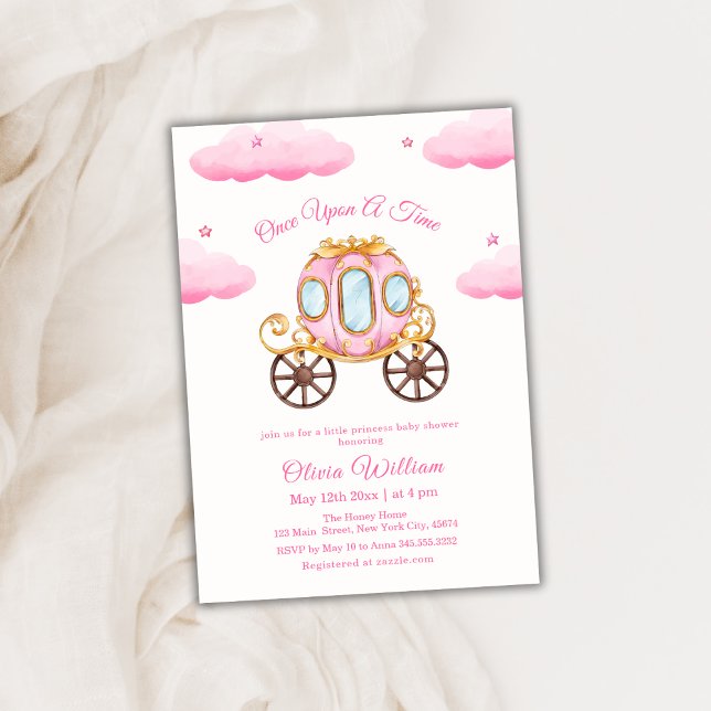 Cloud Star Fairytale Princess Carriage Baby Dusche Einladung (Cloud Star Fairytale Princess Carriage Baby Shower Invitation)