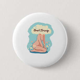 Cloud Storage - Funny Coders Gift Button