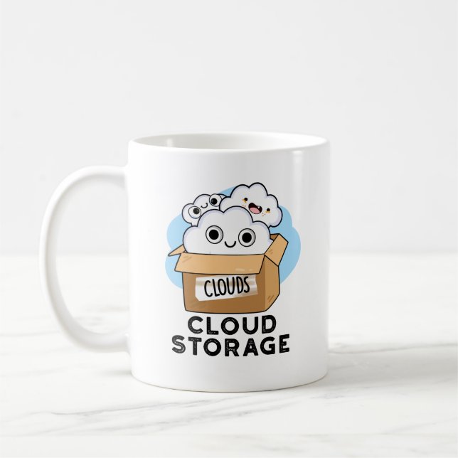 Cloud Storage Funny Weather Technology Puff Kaffeetasse (Links)