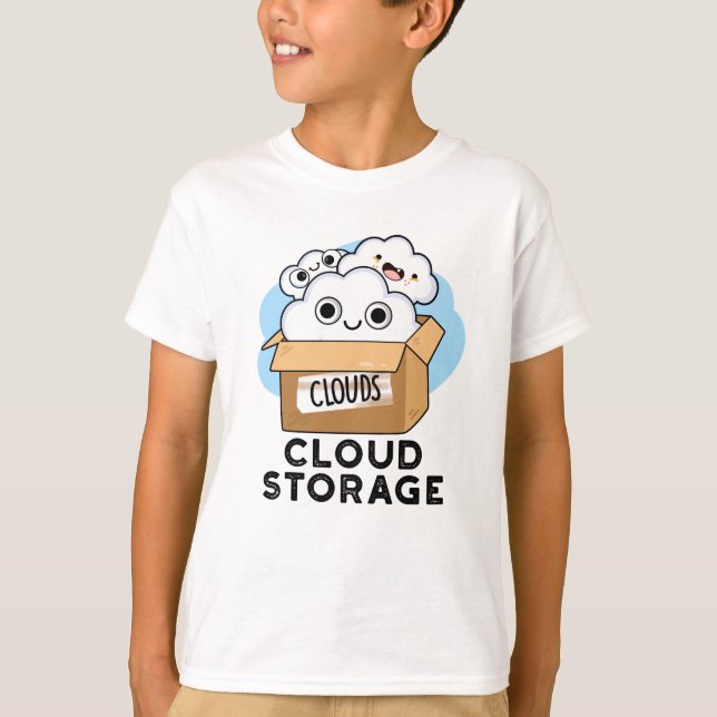 Cloud Storage Funny Weather Technology Puff T-Shirt (Vorderseite)