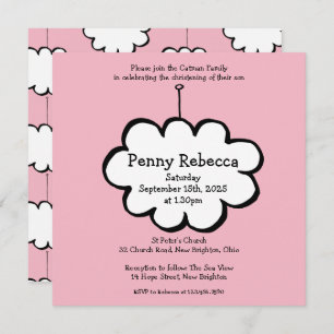 Cloud sur une invitation à baptiser à cordes