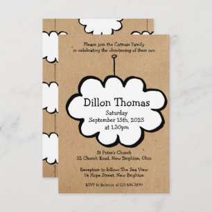 Cloud sur une invitation à baptiser à cordes