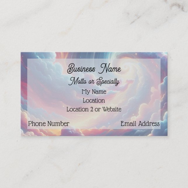 Cloud Swirl Business Card Visitenkarte (Vorderseite)