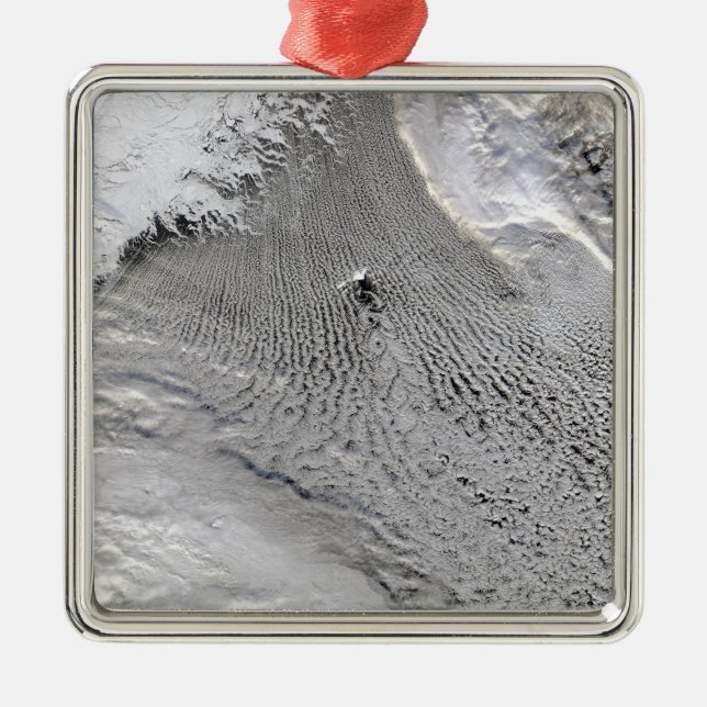 Cloud-Vorstöße auf der Insel Jan Mayen Silbernes Ornament (Vorne)