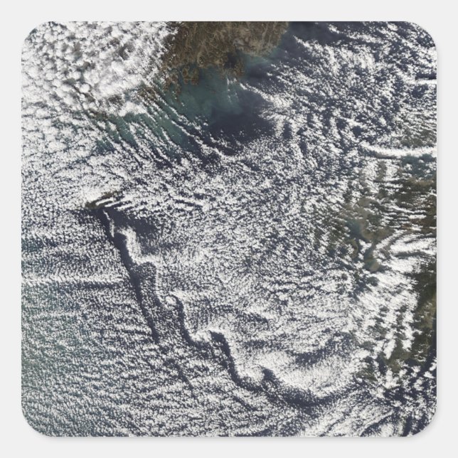 Cloud-Vorstöße gegen Cheju Do, Südkorea 2 Quadratischer Aufkleber (Vorderseite)