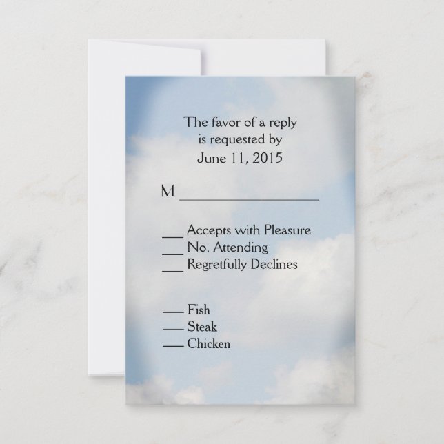 Cloud Wedding RSVP Karte (Vorderseite)