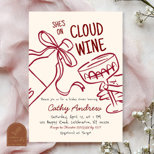 Cloud Wine Hochzeitsdusche Einladung
