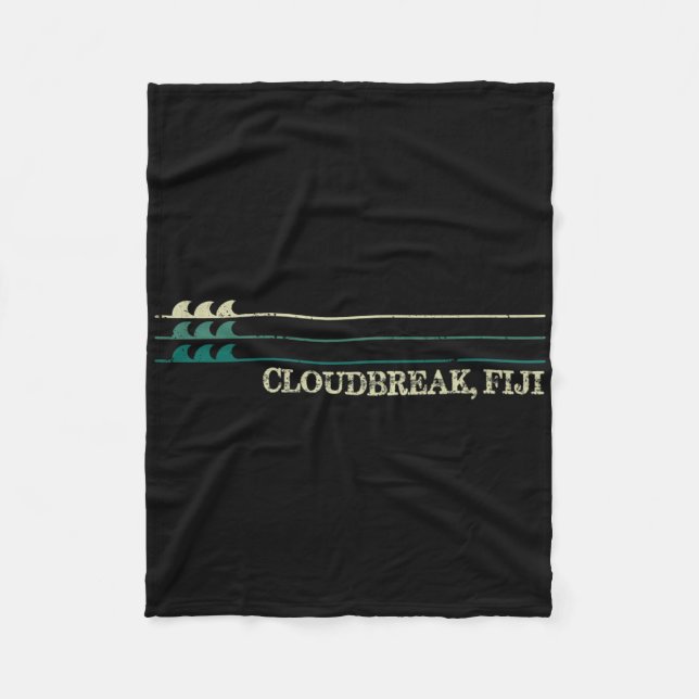 Cloudbreak Fiji Break Surfen Retro Welle  Fleecedecke (Vorderseite)