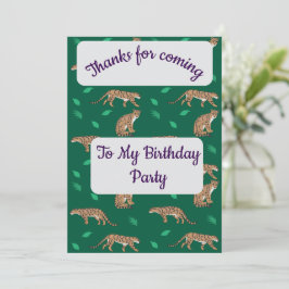 Clouded Leopard Thank you Card Einladung