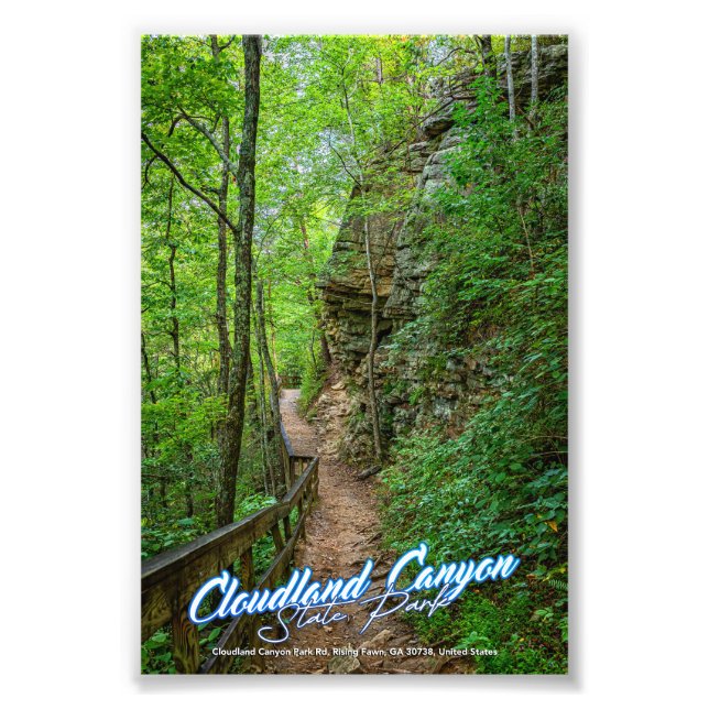 Cloudland Canyon Staat Park Foto Print (Vorne)