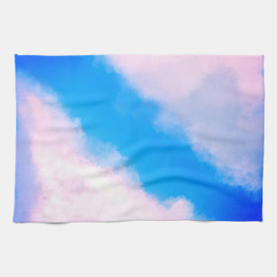 Clouds Apart - Blaues mit rosa Wolken Küchenhandtu Geschirrtuch