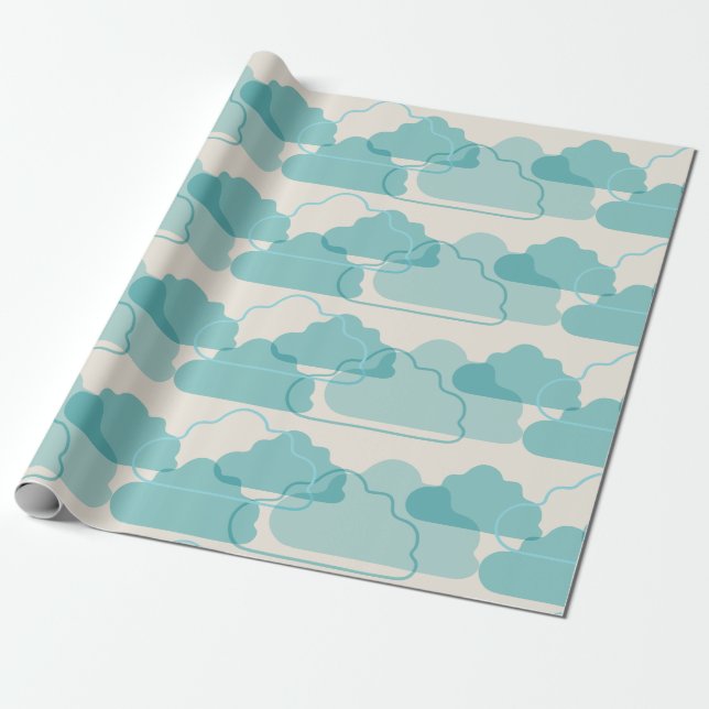 Clouds Baby Duschgeschenk Geschenkpapier (Ungerollt)