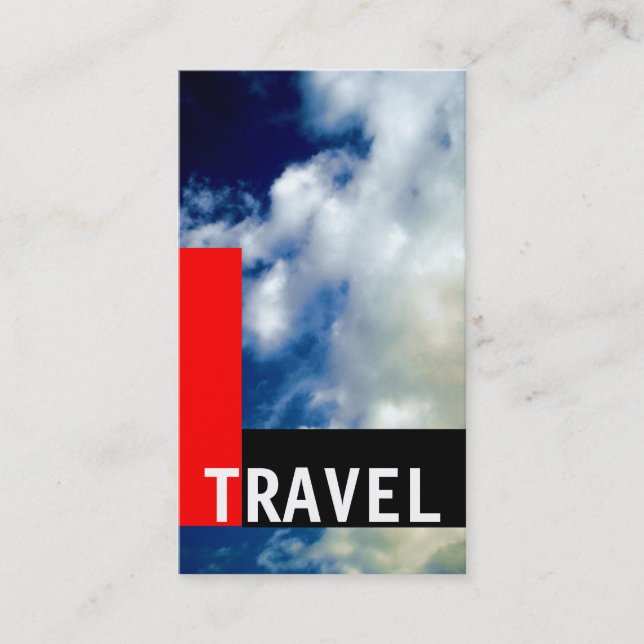 Clouds Black Red Travel Agent Business Card Visitenkarte (Vorderseite)
